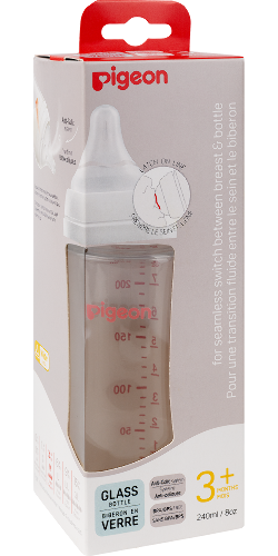 Купить Pigeon softouch peristaltic plus бутылочка для кормления стеклянная 3+ 240 мл цена