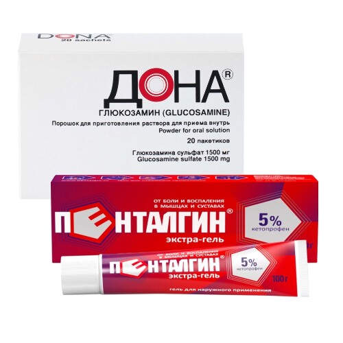 Набор для суставов: Дона порошок® 20 шт. + Пенталгин Экстра-гель 100 гр. со скидкой!
