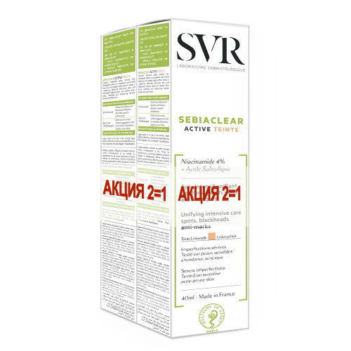 Svr sebiaclear active крем-уход универсальный тон 40 мл 2 шт.