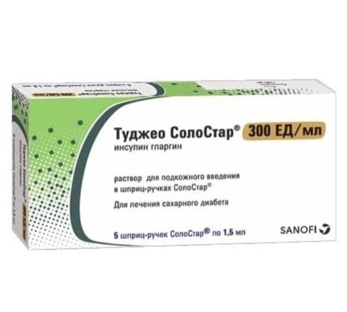 Купить Туджео соло стар 300 ЕД/мл раствор для подкожного введения 1,5 мл картридж 5 шт. цена