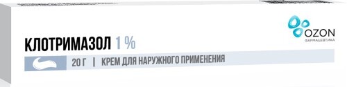 КЛОТРИМАЗОЛ 1% 20,0 КРЕМ Д/НАРУЖ/ТУБА/ОЗОН