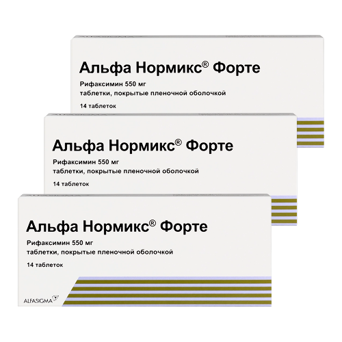 Набор Альфа Нормикс форте 550 мг 14 шт. из 3 уп. со скидкой