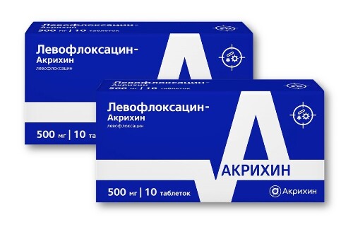 НАБОР ЛЕВОФЛОКСАЦИН-АКРИХИН 0,5 N10 ТАБЛ П/ПЛЕН/ОБОЛОЧ закажи 2 упаковки со скидкой