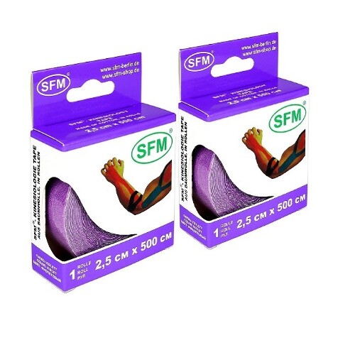 Набор Лента кинезиологическая SFM-plaster на хлопк основе 2,5х500см №1/фиолетовый из 2-х уп по специальной цене