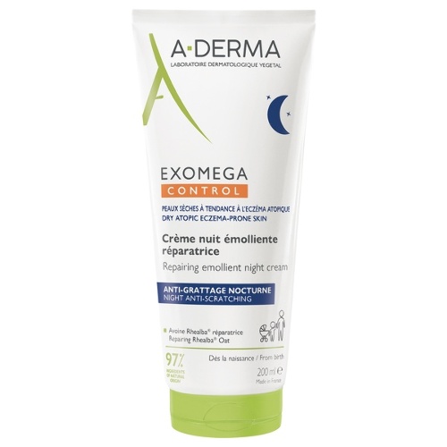 A-derma exomega control крем-эмолент смягчающий восстанавливающий ночной 200 мл