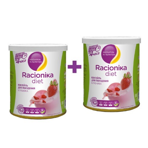 Купить Racionika diet коктейль для коррекции веса клубника плюс 350 гр цена