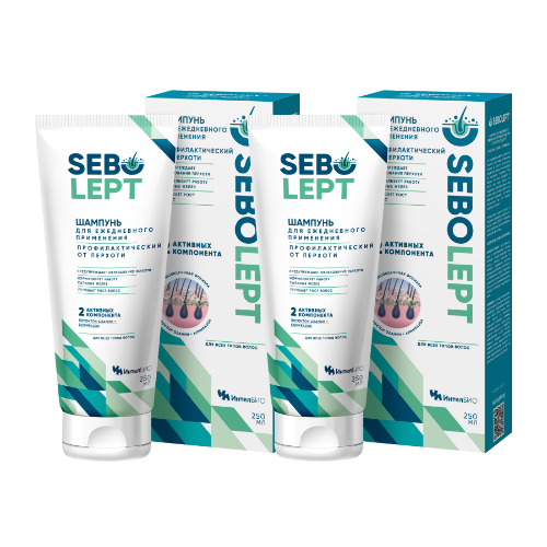 Набор из 2-х уп СЕБОЛЕПТ шампунь д/ежедневного применения профилакт от перхоти 250мл со скидкой