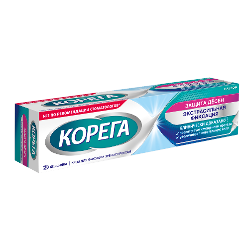 Корега крем для фиксации зубных протезов защита десен 40 гр