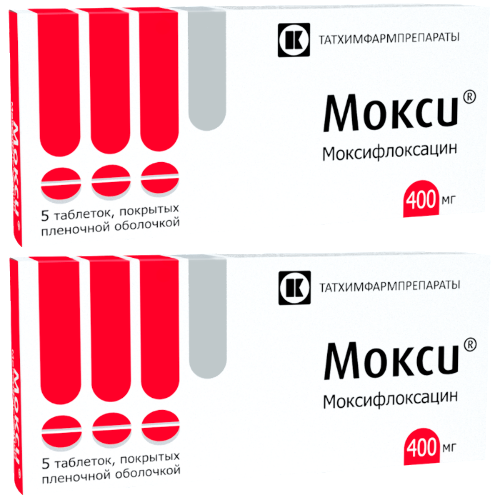 Набор из 2-х уп Мокси 400 мг №5