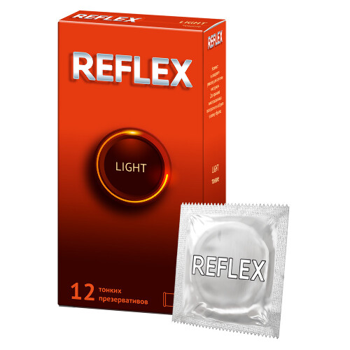 Презервативы из натурального латекса reflex light в смазке 12 шт.