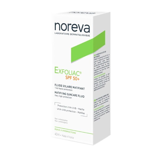 Noreva эксфолиак эмульсия солнцезащитная матирующая spf50+ 40 мл