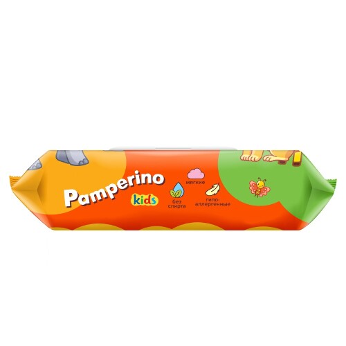 Pamperino kids салфетки влажные детские с экстрактом ромашки и витамином е 50 шт.