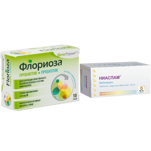 Набор Витастронг флориоза 10 шт. пакет-саше+Ниаспам 0,135 N50 табл п/о