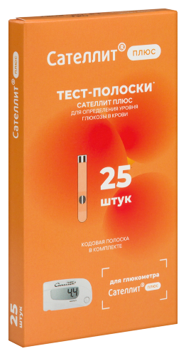 Тест-полоски Сателлит Плюс 25 шт.