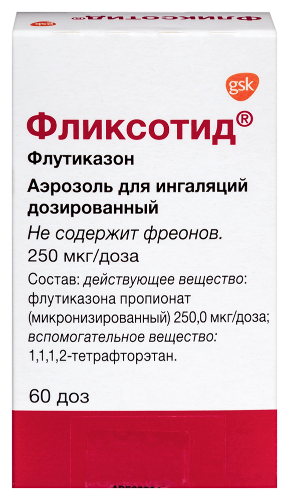 Фликсотид 250 мкг/доза аэрозоль для ингаляций дозированный 60 доз