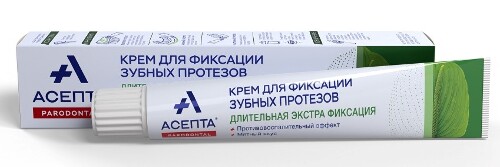 Купить Асепта крем для фиксации зубных протезов мятный вкус 40 гр цена