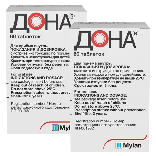 НАБОР ДЛЯ СУСТАВОВ! 2 уп Дона таб №60 со скидкой 300 рублей.