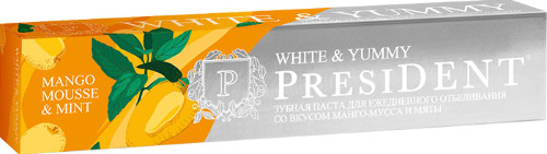 Купить President white & yummy зубная паста манго-мусс с мятой 75 гр цена