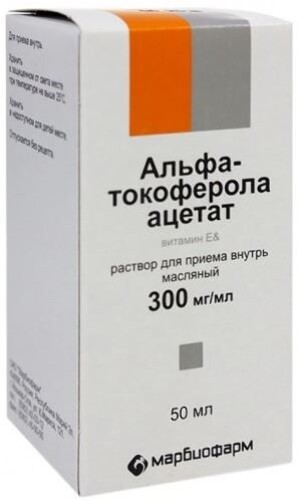 Альфа-токоферола ацетат 300 мг/мл флакон раствор 50 мл