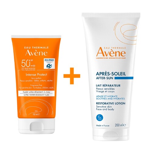 Набор AVENE INTENCE PROTECT ФЛЮИД СОЛНЦЕЗАЩИТНЫЙ УЛЬТРА-ВОДОСТОЙКИЙ SPF50+ 150МЛ + AVENE ЛОСЬОН ПОСЛЕ ЗАГАРА ВОССТАНАВЛИВАЮЩИЙ 2