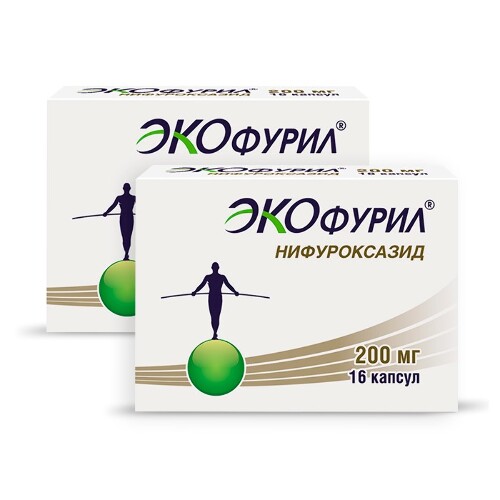 Набор из 2-х упаковок ЭКОФУРИЛ 200мг капсулы 16шт.