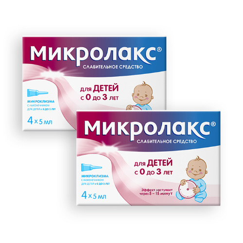 Купить Микролакс 4 шт. микроклизма раствор для ректального введения 5 мл/ для детей от 0 до 3 лет цена