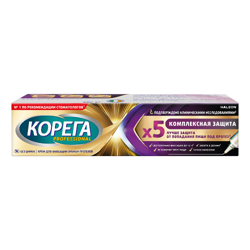 Корега professional крем для фиксации зубных протезов комплексная защита 40 гр