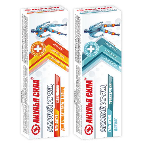 Набор Аптечка Акулий жир Акулья сила: согревающий гель при боли в мышцах + троксерутин гель при варикозе и отеках