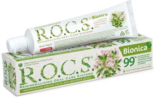 Купить Rocs натуральная зубная паста bionica 74 гр цена