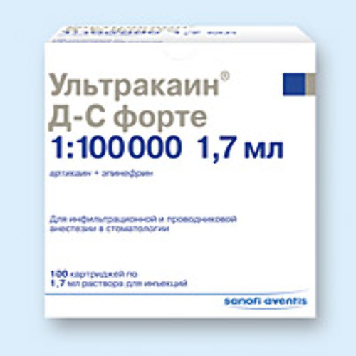 УЛЬТРАКАИН Д-С ФОРТЕ 1,7МЛ N100 КАТРИДЖ Р-Р Д/ИН