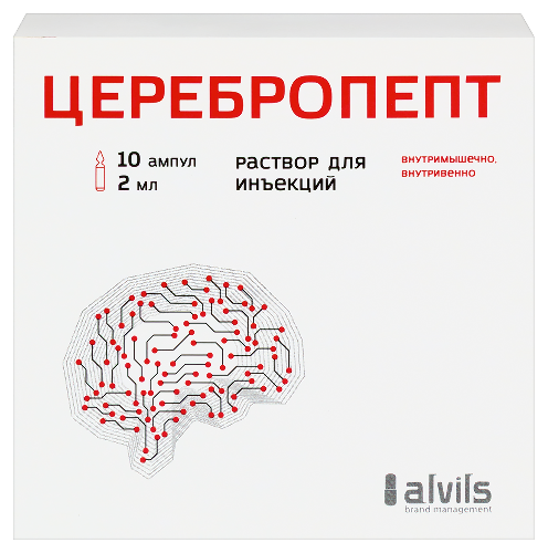 Купить Церебропепт 10 шт. ампулы раствор для инъекций 2 мл цена