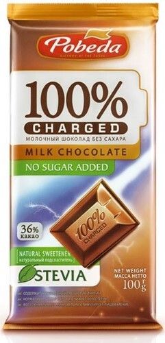 Шоколад молочный без добавления сахара 36% какао 100 гр