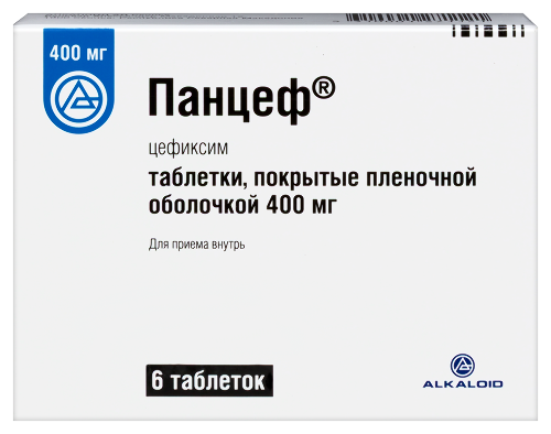 Панцеф 400 мг 6 шт. таблетки, покрытые пленочной оболочкой