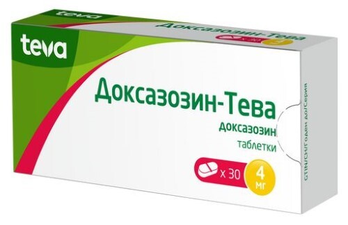 Купить Доксазозин-тева 4 мг 30 шт. таблетки цена