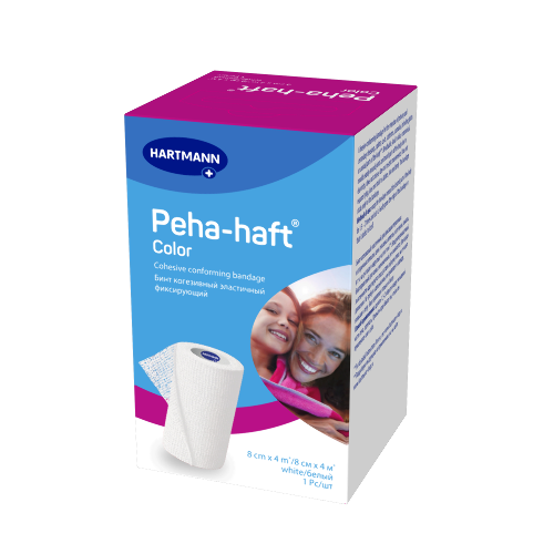 Бинт peha-haft color 8 смх4 м/белый когезивный эластичный фиксирующий