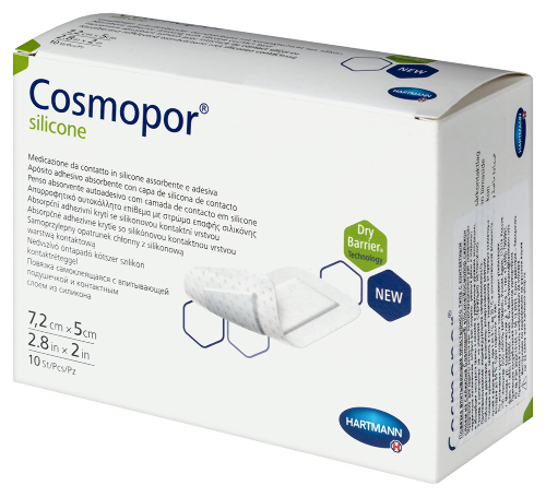 ПОВЯЗКА ПЛАСТЫРНОГО ТИПА ВПИТЫВАЮЩАЯ С КОНТАКТНЫМ СЛОЕМ ИЗ СИЛИКОНА COSMOPOR SILICONE