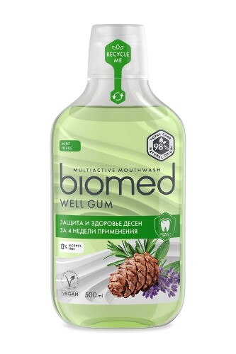 Купить Biomed комплексный ополаскиватель для полости рта well gum 500 мл цена