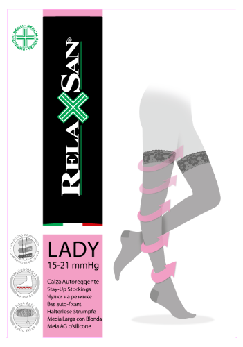 Купить Relaxsan lady чулки компрессионные stay-up 70den 1 класс/15-21mmhg (арт 960 а) размер 2/телесный цена