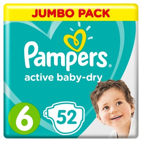 Купить PAMPERS ACTIVE BABY-DRY ПОДГУЗНИКИ РАЗМЕР 6 N52 цена