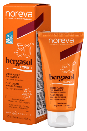 Noreva бергасол эксперт крем легкий солнцезащитный spf50+ 50 мл