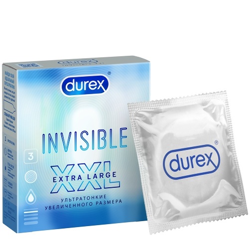Презервативы Durex® Invisible XXLультратонкие увеличенного размера из натурального латекса