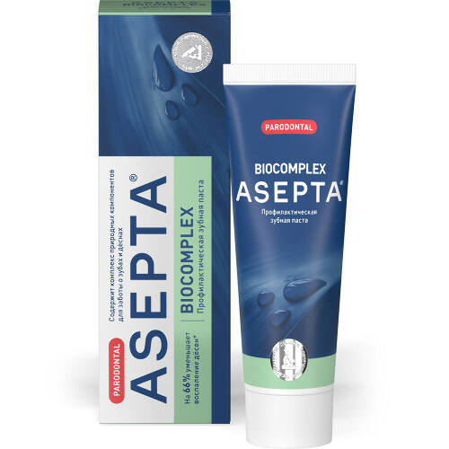 Купить Асепта parodontal биокомплекс здоровые десны зубная паста 75 мл цена