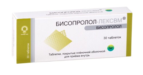 Купить Бисопролол-лексвм 5 мг 30 шт. таблетки, покрытые пленочной оболочкой цена