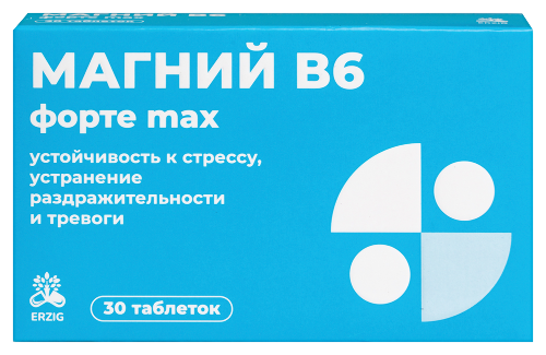 Купить Магний в 6 форте max 30 шт. таблетки массой 0,8 г цена