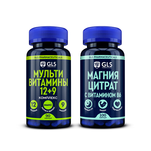 Купить Gls магния цитрат с витамином в 6 100 шт. капсулы массой 500 мг цена