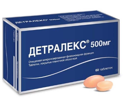 Купить Детралекс 500 мг 60 шт. таблетки, покрытые пленочной оболочкой цена