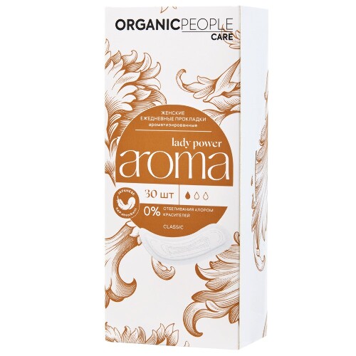 Купить Organic people lady power прокладки ежедневные ароматизированные aroma classic 30 шт. цена