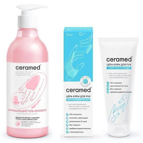 Набор Ceramed-Эмолент для ухода за атопичной кожей: гель-эмолент + крем для рук