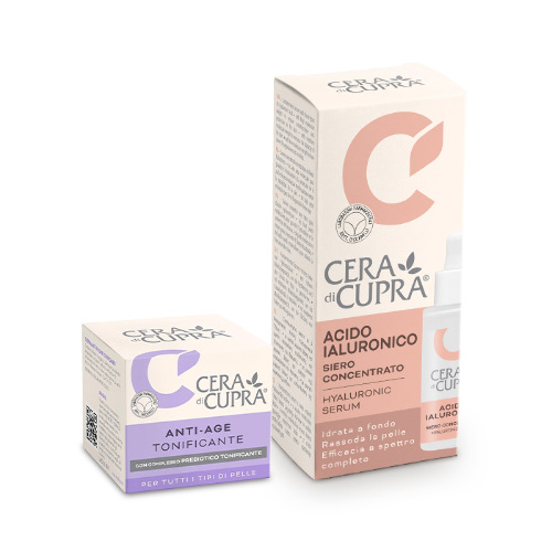 Набор Cera di Cupra: крем д/лица тонизирующий 50 мл + сыворотка д/лица с гиалур.кислотой 30 мл  по выгодной цене!