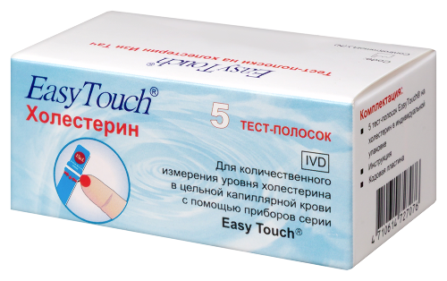 Тест-полоски easy touch холестерин 5 шт./блистер